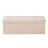 Foldable Storage Ottoman Bench Beige Linen End Bed Seat 660lbs Capacity