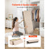 Foldable Storage Ottoman Bench Beige Linen End Bed Seat 660lbs Capacity