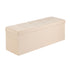 Foldable Storage Ottoman Bench Beige Linen End Bed Seat 660lbs Capacity