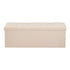 Foldable Storage Ottoman Bench Beige Linen End Bed Seat 660lbs Capacity
