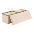 Foldable Storage Ottoman Bench Beige Linen End Bed Seat 660lbs Capacity