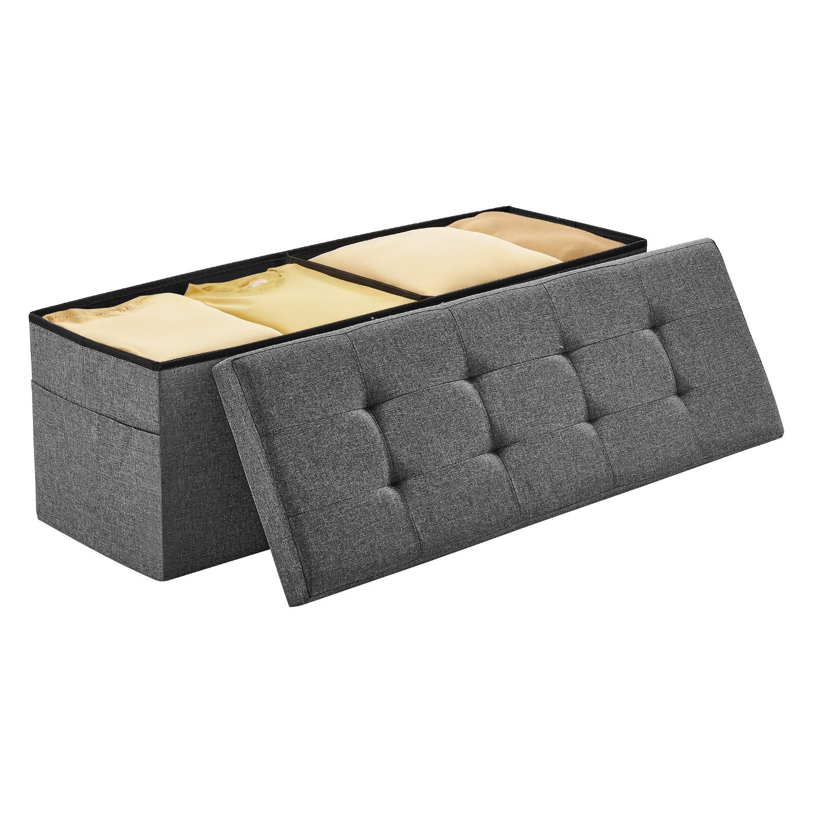 Foldable Storage Ottoman Bench Linen End Bed Seat with 660lbs Capacity