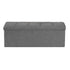 Foldable Storage Ottoman Bench, End of Bed Bench with Side Bags, Folding Upholstered Storage Chest Supports 660 lbs, Linen Bed Ottoman with Large Space for Living Room, Bedroom, Entryway, Grey