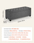 Storage Ottoman Bench, Button-Tufted End of Bed Bench with Side Bags, Flip-up Upholstered Storage Chest with Metal Frame, Linen Bed Ottoman for Living Room, Bedroom, Entryway, Office, Grey