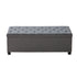 Storage Ottoman Bench, Button-Tufted End of Bed Bench with Side Bags, Flip-up Upholstered Storage Chest with Metal Frame, Linen Bed Ottoman for Living Room, Bedroom, Entryway, Office, Grey
