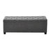 Storage Ottoman Bench, Button-Tufted End of Bed Bench with Side Bags, Flip-up Upholstered Storage Chest with Metal Frame, Linen Bed Ottoman for Living Room, Bedroom, Entryway, Office, Grey