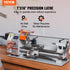 Mini Metal Lathe Machine, 180 x 400 mm, 800W Precision Benchtop Power Metal Lathe, 150-2500 RPM Continuously Variable Speed, with 3-jaw Metal Chuck Tool Box for Processing Precision Parts