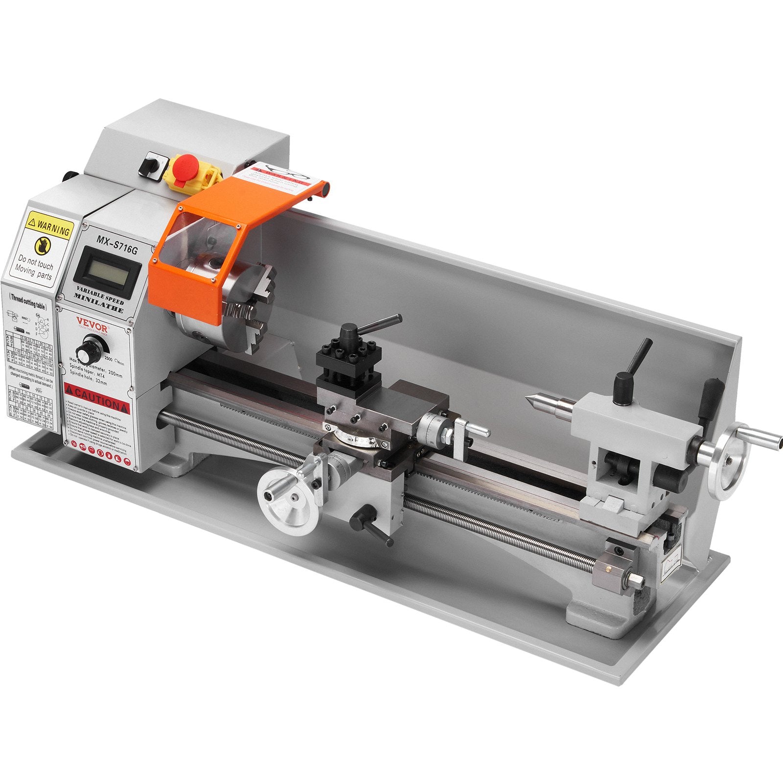 Mini Metal Lathe Machine, 180 x 400 mm, 800W Precision Benchtop Power Metal Lathe, 150-2500 RPM Continuously Variable Speed, with 3-jaw Metal Chuck Tool Box for Processing Precision Parts