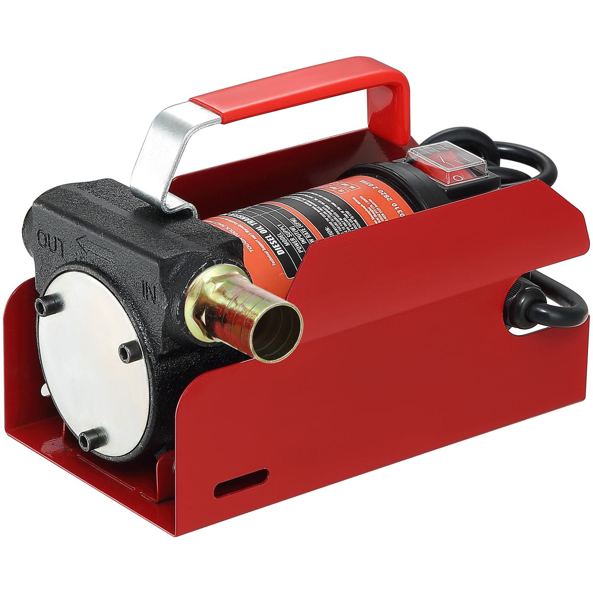 Fuel Transfer Pump, 12V DC, 10 GPM, 8 m Lift, Portable Electric Diesel Transfer Extractor Pump Kit with Automatic Shut-off Nozzle, Delivery & Suction Hose for Diesel, Kerosene, Transformer Oil