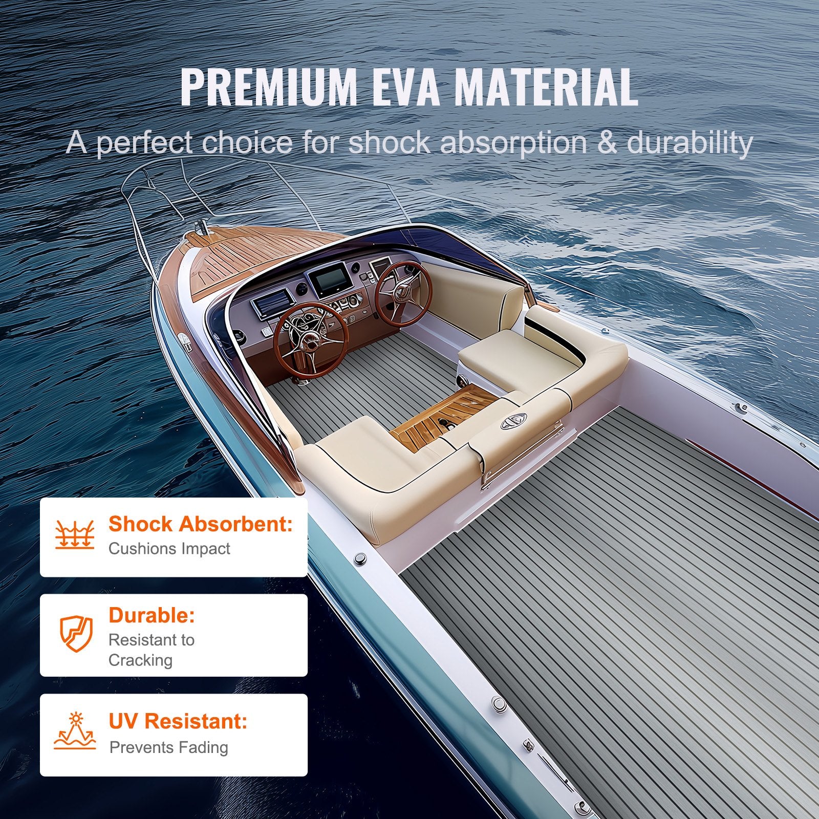 VEVOR Boat Flooring, EVA Foam Boat Decking 94.5