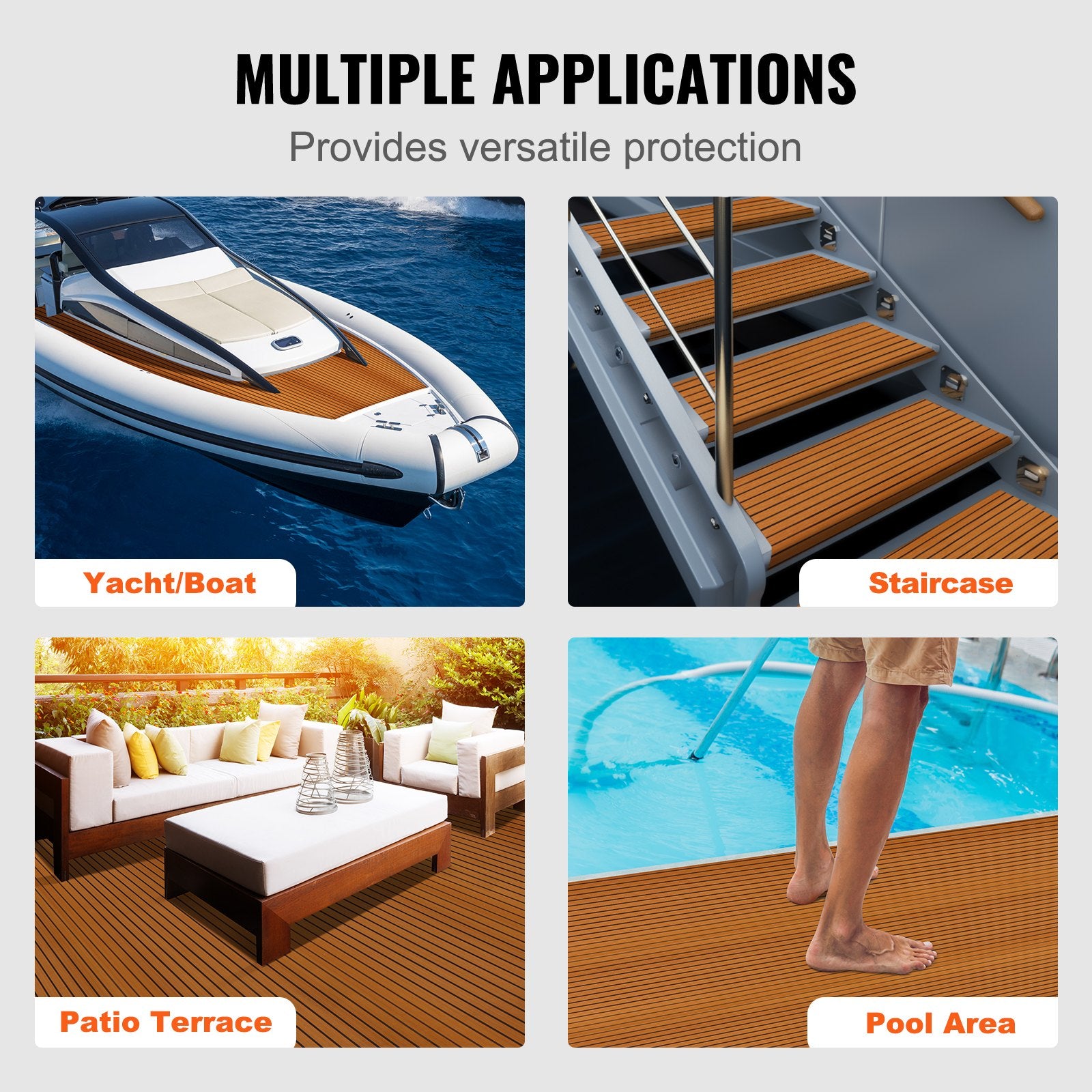 VEVOR Boat Flooring, EVA Foam Boat Decking 94.5