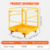 Forklift Safety Cage, 544 kg Load Capacity, 92 x 92 cm Folding Forklift Work Platform with Lockable Swivel Wheels, Drain Hole, and Device Chain, Holds 1 to 2 Adults, Perfect for Aerial Work