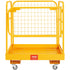 Forklift Safety Cage, 544 kg Load Capacity, 92 x 92 cm Folding Forklift Work Platform with Lockable Swivel Wheels, Drain Hole, and Device Chain, Holds 1 to 2 Adults, Perfect for Aerial Work