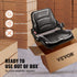 Universal Forklift Seat, Fold Down Tractor Seat with Adjustable Angle Back, Micro Switch and Retractable Seatbelt, 16-34 cm Slot Forklift Seat for Tractor Loader Excavator