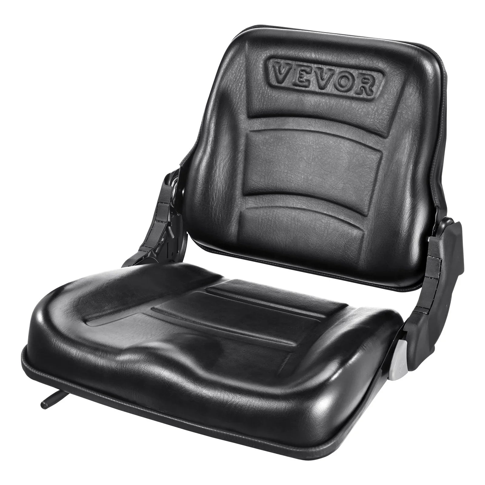 Universal Forklift Seat, Fold Down Tractor Seat with Adjustable Angle Back and Micro Switch, 16-34 cm Extended Slot Comfortable Forklift Seat for Tractor Loader Excavator