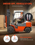 Universal Forklift Seat, Tractor Suspension Seat with Adjustable Back, Armrest, Headrest & Safety Belt, Secure Fold Down Tractor Seat with Micro Switch, Lawnmower Seat for Skid Loader Bulldozer