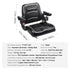 Universal Forklift Seat, Fold Down Tractor Seat with Adjustable Angle Back, Micro Switch, Seatbelt and Armrests, 16-34 cm Slot Tractor Seat for Tractor Loader Excavator