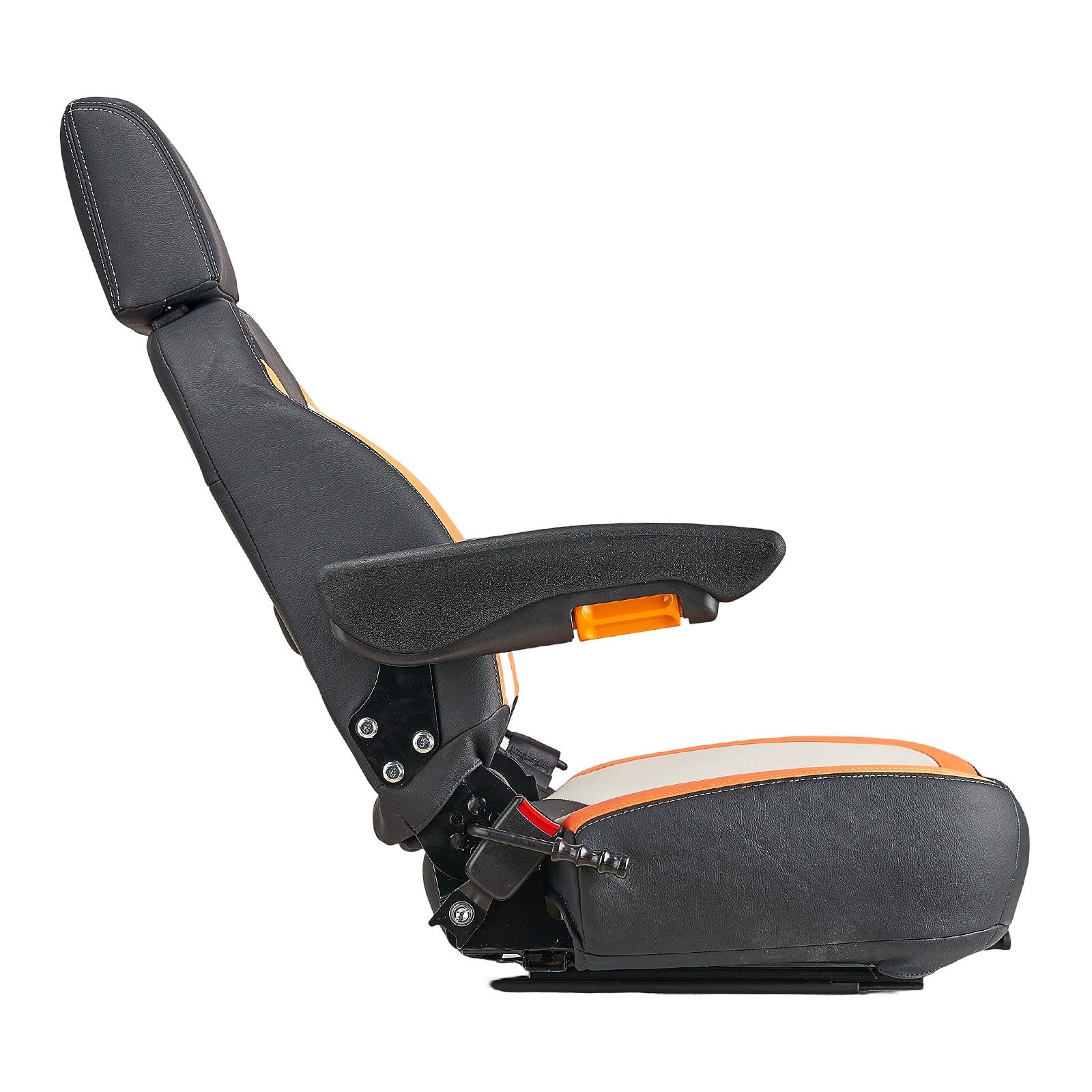 Forklift Seat Mower Tractor Seat Adjustable Back Seatbelt & Headrest