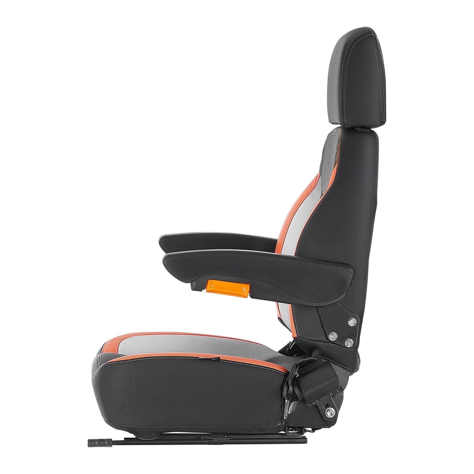 Forklift Seat Mower Tractor Seat Adjustable Back Seatbelt & Headrest