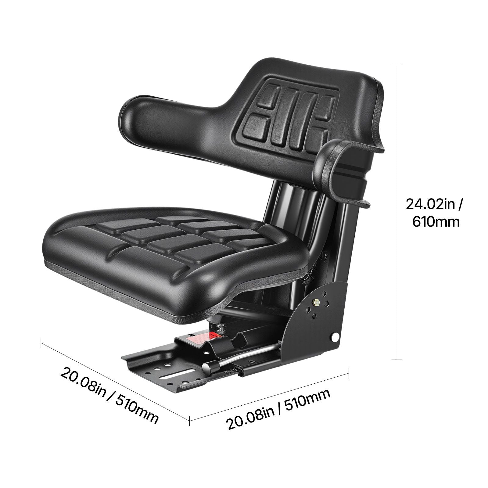Universal Forklift Seat, Waterproof Tractor Suspension Seat with Adjustable Back, Secure Tractor Seat with Micro Switch, Widely Compatible Seat for Skid Loader Bulldozer