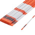Driveway Markers, 50 PCS 121.5 cm, 0.78 cm Diameter Orange Fiberglass Poles Snow Stakes with Reflective Tape, 30 cm Steel Drill Bit & Protection Gloves for Parking Lots, Walkways Easy Visibility