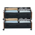 Under Bed Storage with Wheels, 650 x 460 x 180 mm Underbed Containers, Underbed Shoes Organizer with Lockable Wheels, Rolling Under the Bed Storage Bins for Clothes, Shoes, Blankets, 2 Pack