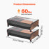 Under Bed Storage with Wheels, 650 x 460 x 180 mm Underbed Containers, Underbed Shoes Organizer with Lockable Wheels, Rolling Under the Bed Storage Bins for Clothes, Shoes, Blankets, 2 Pack
