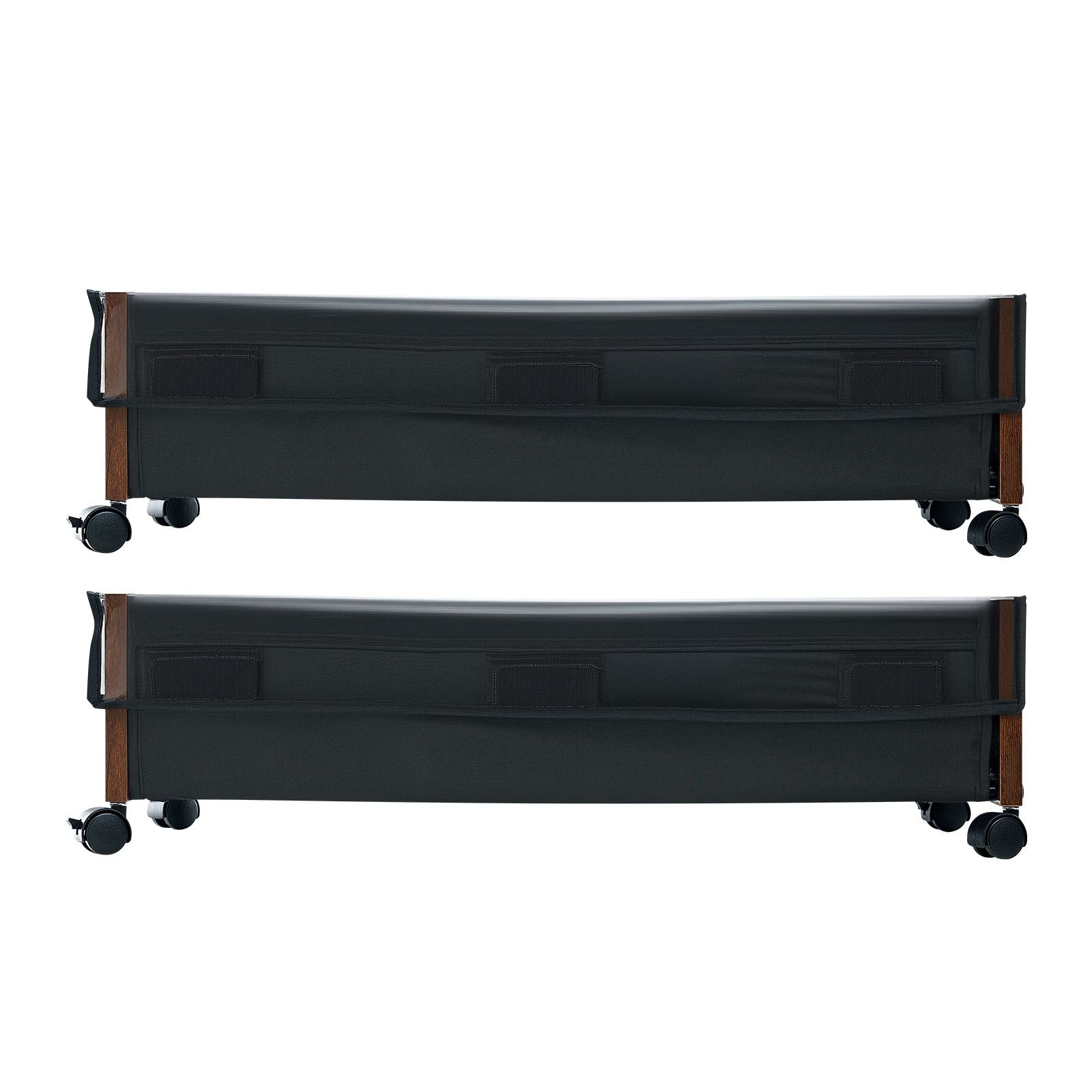 Under Bed Storage with Wheels, 650 x 460 x 180 mm Underbed Containers, Underbed Shoes Organizer with Lockable Wheels, Rolling Under the Bed Storage Bins for Clothes, Shoes, Blankets, 2 Pack