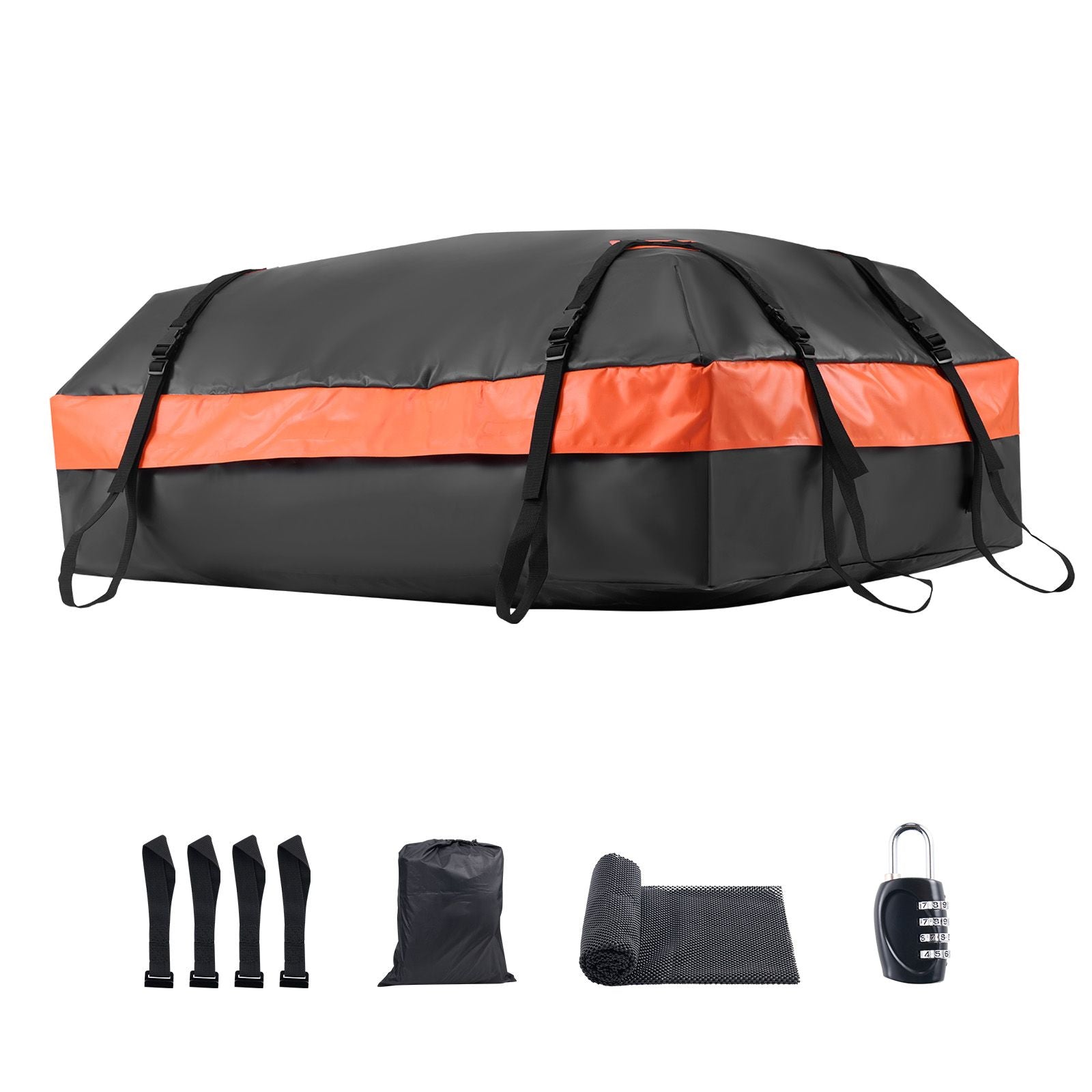 15 Cu Ft Waterproof Rooftop Cargo Carrier Bag 840D PVC Car Roof Luggage