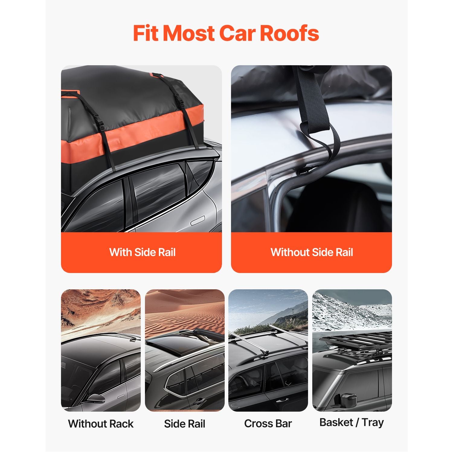 15 Cu Ft Waterproof Rooftop Cargo Carrier Bag 840D PVC Car Roof Luggage