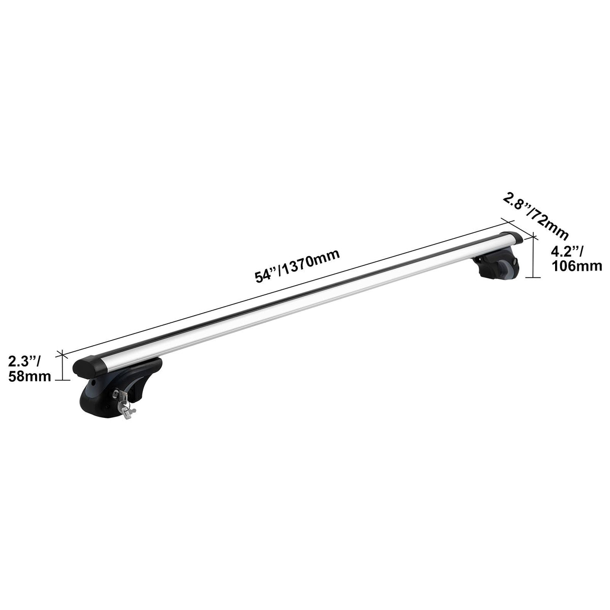 Roof Rack Cross Bars, Aluminum Roof Rack Crossbars, Fit Raised Side Rail with Gap, 90 kg Load Capacity, Adjustable Crossbars with Locks, for SUVs, Sedans, and Vans