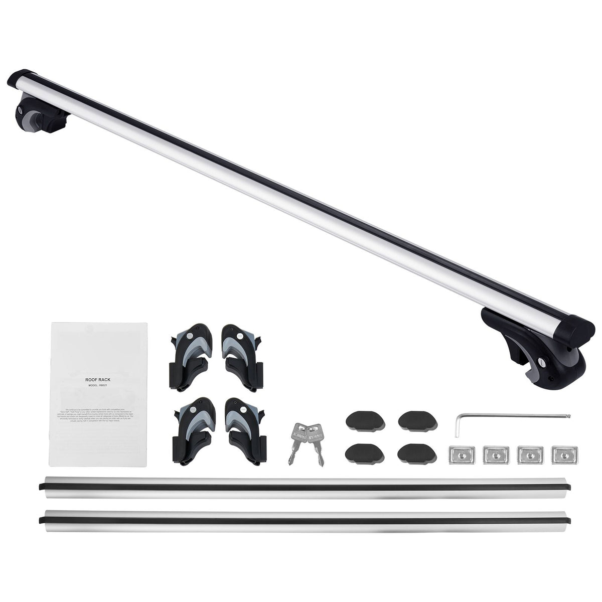 Roof Rack Cross Bars, Aluminum Roof Rack Crossbars, Fit Raised Side Rail with Gap, 90 kg Load Capacity, Adjustable Crossbars with Locks, for SUVs, Sedans, and Vans
