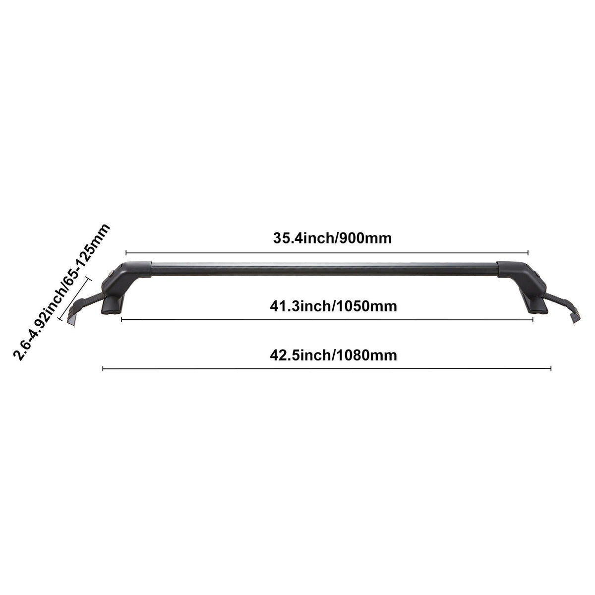 Universal Aluminium Roof Rack Crossbars for Naked Roof, Lockable, 155lb Capacity