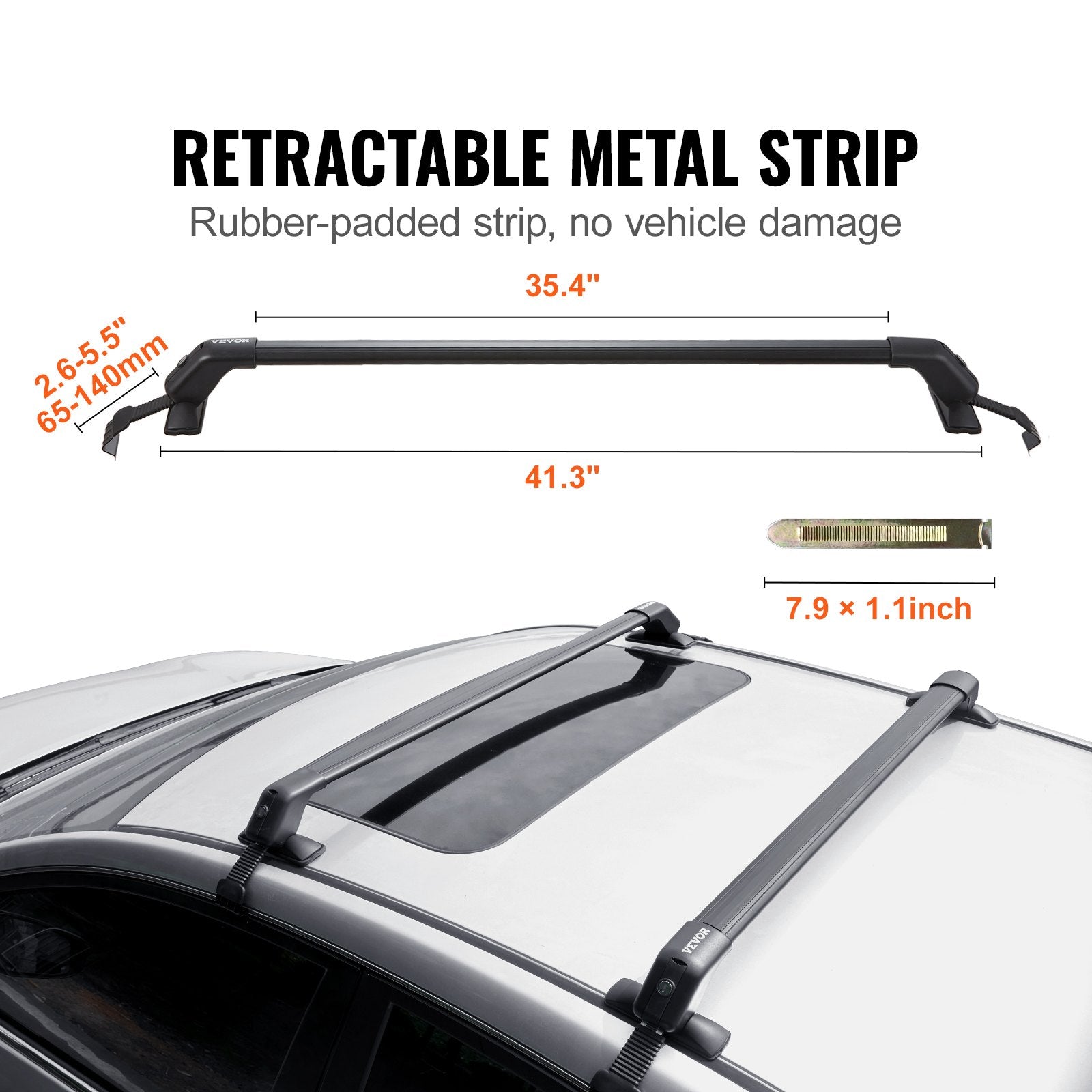 Universal Roof Rack Crossbar for Naked Roof Vehicle Aluminum with Lock