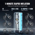 VEVOR Tire Inflator Portable Air Compressor, 150 PSI Electric Air Pump, 4000mAh Rechargeable Tire Pump with Auto-Off Function, LCD Pressure Gauge, 3 Nozzles, LED Light for Car Motorcycle Bike Ball