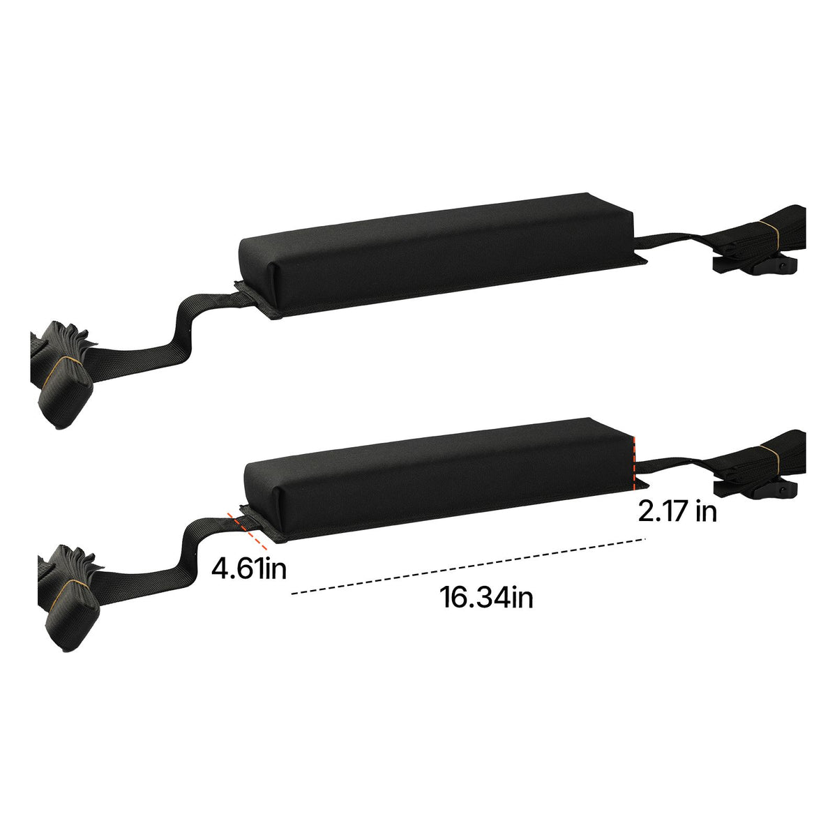 Soft Roof Rack Pads 15.5 Inch 176lbs Load Capacity Kayak Canoe Surfboard