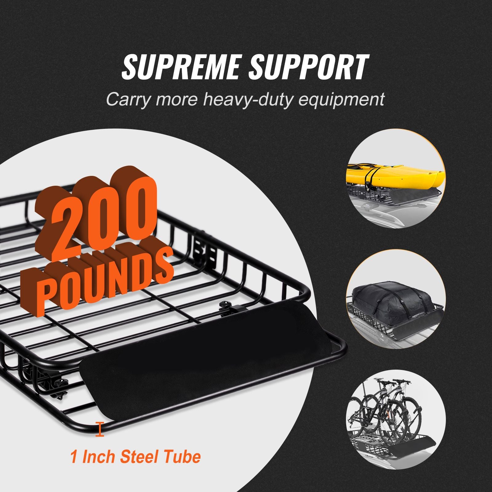 Roof Rack Cargo Basket 200 LBS Capacity 46