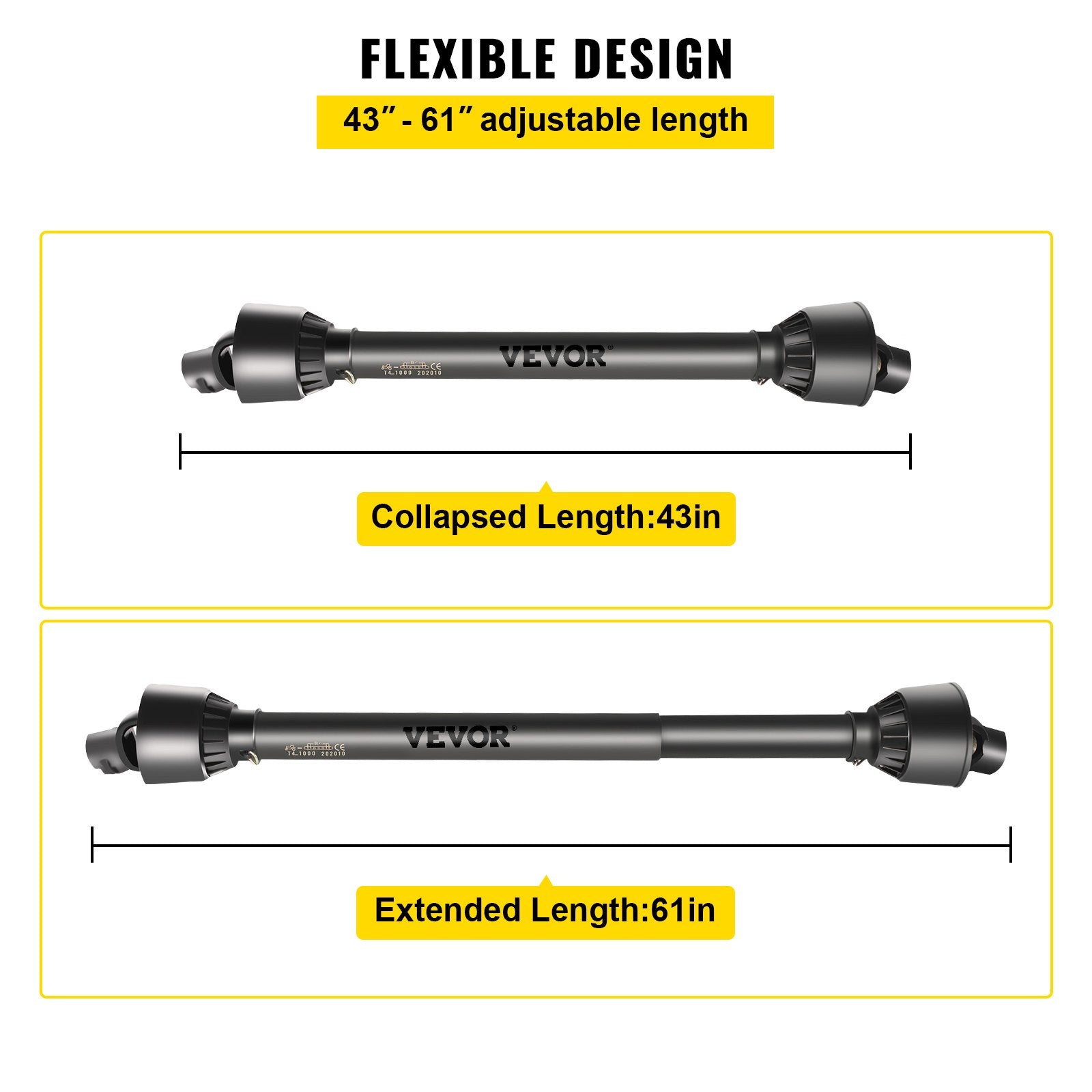 VEVOR PTO Shaft PTO Drive Shaft 1-3/8
