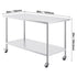 Stainless Steel Work Table 30 x 60 x 38 Inch, with 4 Wheels, 3 Adjustable Height Levels, Heavy Duty Food Prep Worktable for Commercial Kitchen Restaurant, Silver