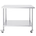 Stainless Steel Work Table 30 x 60 x 38 Inch, with 4 Wheels, 3 Adjustable Height Levels, Heavy Duty Food Prep Worktable for Commercial Kitchen Restaurant, Silver