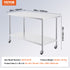 Stainless Steel Work Table 30 x 60 x 38 Inch, with 4 Wheels, 3 Adjustable Height Levels, Heavy Duty Food Prep Worktable for Commercial Kitchen Restaurant, Silver