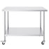 Stainless Steel Work Table 30 x 60 x 38 Inch, with 4 Wheels, 3 Adjustable Height Levels, Heavy Duty Food Prep Worktable for Commercial Kitchen Restaurant, Silver