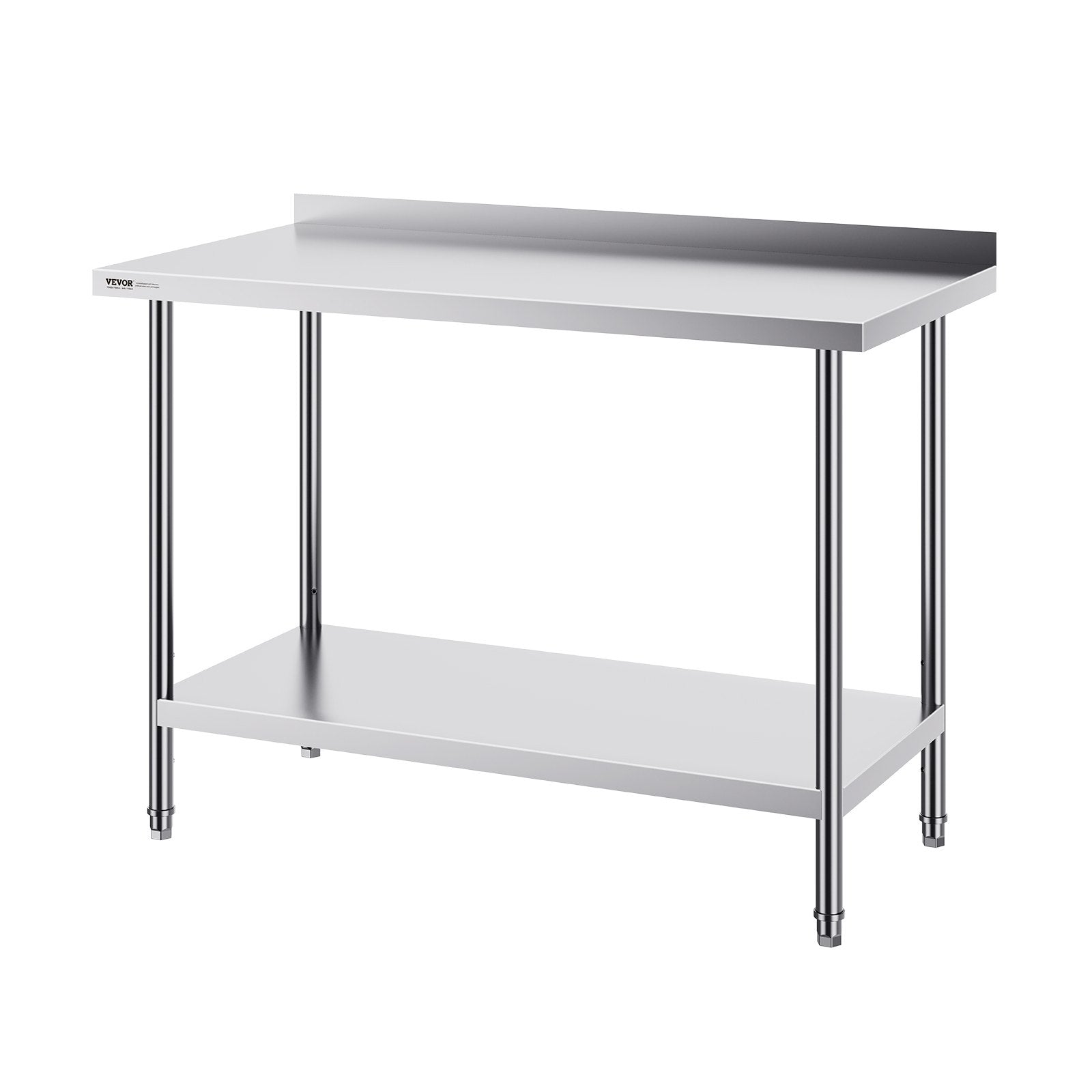 24 x 48 x 36 Inch Stainless Steel Work Table, Commercial Food Prep Worktable Heavy Duty Prep Worktable, Metal Work Table with Adjustable Height for Restaurant, Home and Hotel