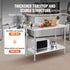 24 x 48 x 36 Inch Stainless Steel Work Table, Commercial Food Prep Worktable Heavy Duty Prep Worktable, Metal Work Table with Adjustable Height for Restaurant, Home and Hotel