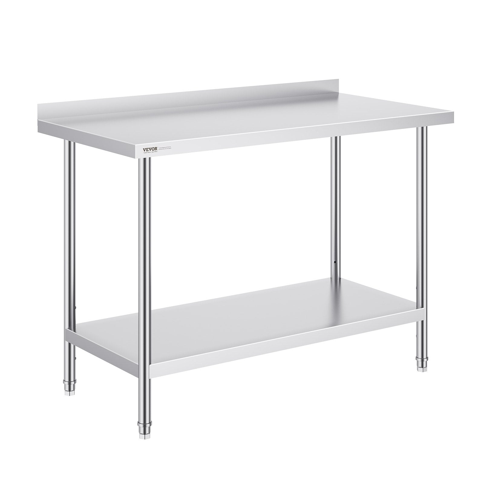 24 x 48 x 36 Inch Stainless Steel Work Table, Commercial Food Prep Worktable Heavy Duty Prep Worktable, Metal Work Table with Adjustable Height for Restaurant, Home and Hotel