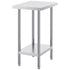 Stainless Steel Prep Table, 24 x 18 x 34 Inch, Heavy Duty Metal Worktable with 3 Adjustable Height Levels, Commercial Workstation for Kitchen Garage Restaurant Backyard