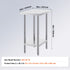 Stainless Steel Prep Table, 24 x 18 x 34 Inch, Heavy Duty Metal Worktable with 3 Adjustable Height Levels, Commercial Workstation for Kitchen Garage Restaurant Backyard