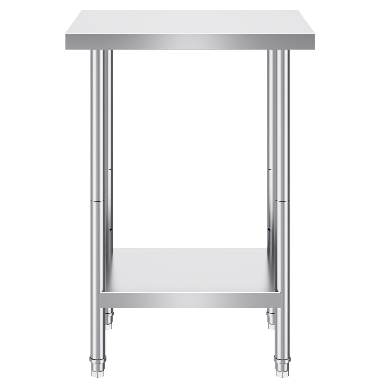 Stainless Steel Prep Table, 24 x 18 x 34 Inch, Heavy Duty Metal Worktable with 3 Adjustable Height Levels, Commercial Workstation for Kitchen Garage Restaurant Backyard