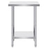 Stainless Steel Prep Table, 24 x 18 x 34 Inch, Heavy Duty Metal Worktable with 3 Adjustable Height Levels, Commercial Workstation for Kitchen Garage Restaurant Backyard