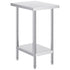 Stainless Steel Prep Table, 24 x 18 x 34 Inch, Heavy Duty Metal Worktable with 3 Adjustable Height Levels, Commercial Workstation for Kitchen Garage Restaurant Backyard